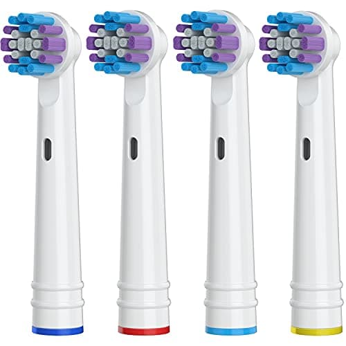 Replacement Toothbrush Heads for Oral-B, 4 Pack Replacement Heads Compatible with Oral B Braun Electric Toothbrush, 1 Count (Pack of 4)