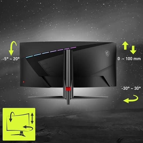 msi MAG 345CQR 34-inch 3440 x 1440 (UWQHD) Gaming Monitor, 180Hz, Adaptive-Sync, HDR Ready, HDMI, VGA Port, VESA Mountable, Tilt, 4-Side Slim Bezel, 1ms, Black 6