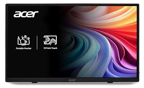 acer Portable Monitor | 15.6" FHD IPS Touch | Adaptive-Sync Support (FreeSync Compatible) | Slim Design | External Monitor for Laptop PC/Mac | 2 x USB 3.1 Type-C Port & Mini HDMI | PM161QT bmiuuux