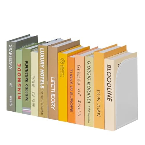 Adjustable BookEnds for Heavy Books, Heavy Duty Metal Book Ends for Shelves, Book Ends for Heavy Books, Non Skid Book Organizer for Home, Office, School, Large Capacity 4 Layers (Ivory White)