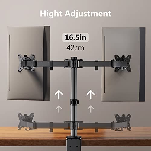 ErGear Dual Monitor Stand, Heavy Duty Adjustable Monitor Desk Mount for 2 Screens up to 32 Inches, Fully Adjustable Height, Tilt, Swivel, Rotate, Supports 17.6 lbs per Monitor Arm, Easy Installation 7