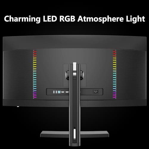 INNOCN 34 Inch Curved Ultrawide Gaming Monitor Mini LED 3440 x 1440p 165Hz PC Computer Gaming Monitor, USB Type C Power Delivery, HDMI, DP, Stereo Speakers, Charger Pad, Black 8