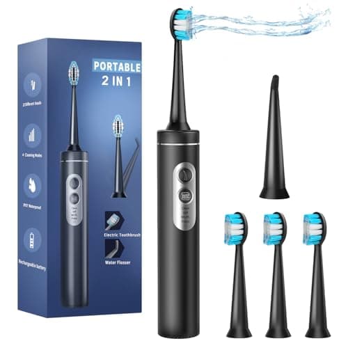 HEIGOO Water Floss Electric Toothbrush, Four-Mode Three-in-one Dental Cleaning Set, More Functions, Better Protection of Teeth
