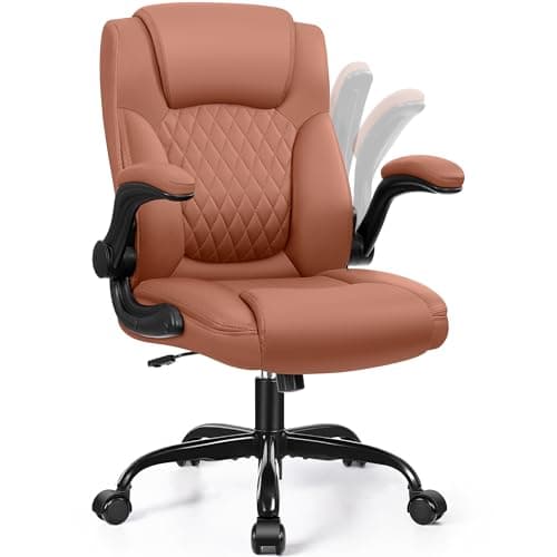 Leather Office Chair, PU Home Computer Desk Chairs with Ergonomic Back Support, 360°Swivel Free，Small Gaming Chair with Wheels and Adjustable Armrests, for Short People Use