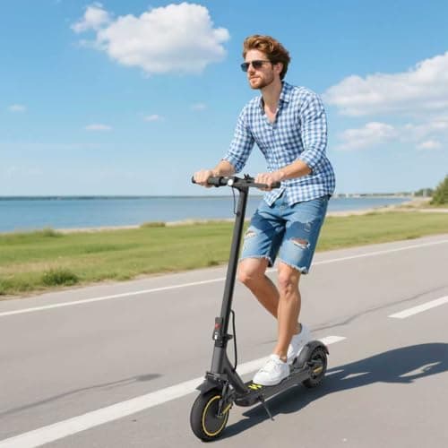 WERHY 10 Inches Electric Scooter, 500W Powerful Motor & 22 MPH Top Speed, 22-28Miles Long Range, Folding E Scooter with Dual Braking for Adults 9