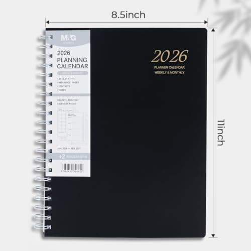 M&G 2026 Planner, Weekly and Monthly Planner Calendar, Jan 2026-Feb 2027 Agenda Book With Monthly Tabs for School Work Home Supplies, A4 8.5" x 11" 5