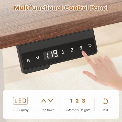 SEDETA Farmhouse L Shaped Standing Desk, 55 inch Height Adjustable Corner Desk with Storage Drawers, Standing Computer Desks with Power Outlets for Home Office, White 5