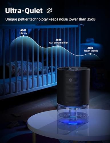 SANVINDER Dehumidifiers for Home, 25oz Dehumidifier for Bedroom with Auto-off, Ultra Quiet Energy Saving for Bathroom Closet Wardrobe Office RV (285sq.ft) 6