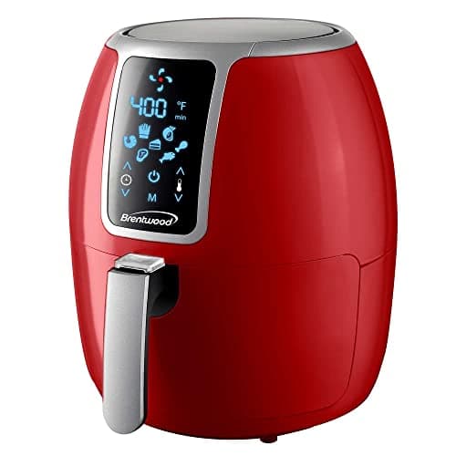Brentwood Large Electric Digital Air Fryer, Timer & Temp. Control (4-Quart, Red)