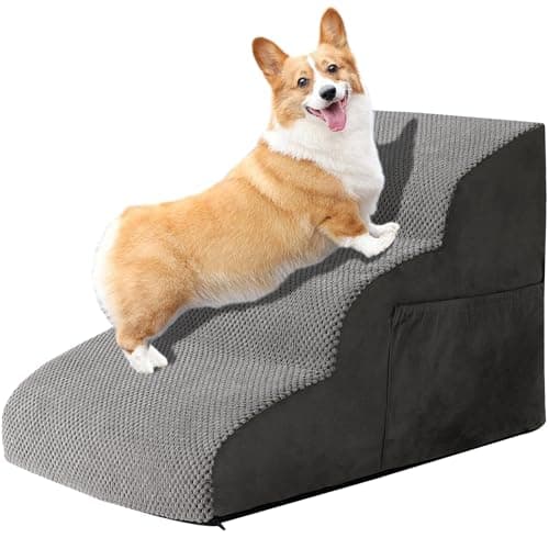 Furnishh Dog Stairs for Small Dogs High Bed Couch Chair, 14.5 Inches 3-Step Pet Steps, Dog Ramp for Older Injured Dogs, Cats, Small Pets, Non-Slip and Durable