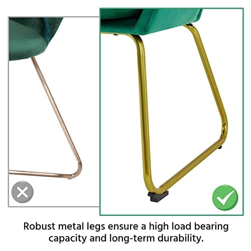 Yaheetech Flower Velvet Vanity Chair, Modern Side Chair Armchair with Golden Metal Legs for Living Room/Dressing Room/Bedroom/Home Office/Kitchen, Green 9