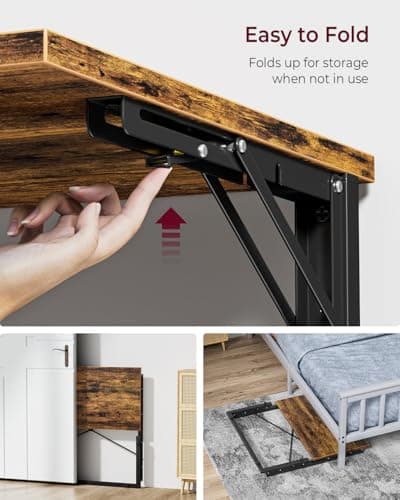 Vantic 31.5" Folding Desk, Foldable TV Tray Table for Eating on Couch, Extra Large TV Dinner Trays, Portable Fold Computer Writing Desk Table for Home Office, Rustic Brown 7