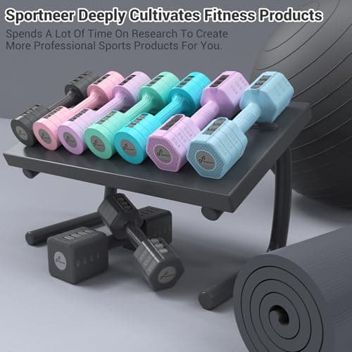 Adjustable Dumbbells Hand Weights Set: Sportneer 1 Pair 0.9-4.5KG (0.9-2.3KG) Fast Adjust Dumbbell Weight 6 In 1 Free Weights Barbells For Women Men Home Gym Workout Exercise Strength Training 7