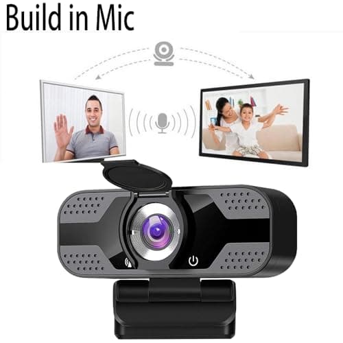 Jinpei 2K QHD Webcam with Privacy Cover, Microphone, Web Computer Camera, Plug and Play,for Zoom/Skype/Teams, Conferencing and Video Calling JW-05B(2K) 5
