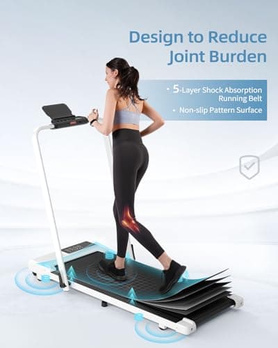 Superun Walking Pad Treadmill with Incline and Handle Bar, 3.0 HP Foldable Treadmills 300LBS Capacity Folding Walking Pad 3 in 1 Under Desk Treadmill Remote Control with APP 5