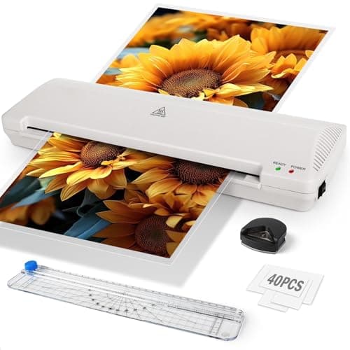 A3 Laminator 13 Inch Laminator Machine, 7 in 1 Desktop Thermal Laminator, Never Jam with 40 Laminating Pouches, Paper Trimmer and Corner Rounder, Fast Warm-Up Home Office School Use, White