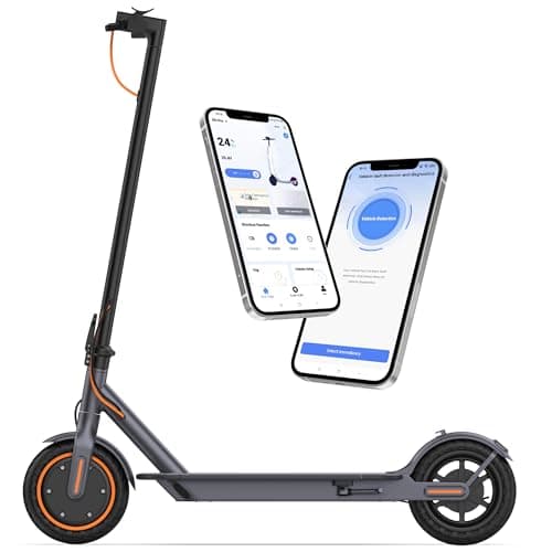 Electric Scooter for Adult, 350W Power Motor, Up to 19 MPH & 21 Miles Long Range, Folding E Scooter with 8.5" Solid Tire, Double Braking & Lighting, APP Control, Cruise Control