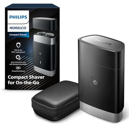 Philips Norelco Portable Shaver, On-The-Go Wet and Dry Electric Shaver, ComfortCut Blade System, 3D Floating Heads, Compact Design, Powerful Battery, Model PQ888/81