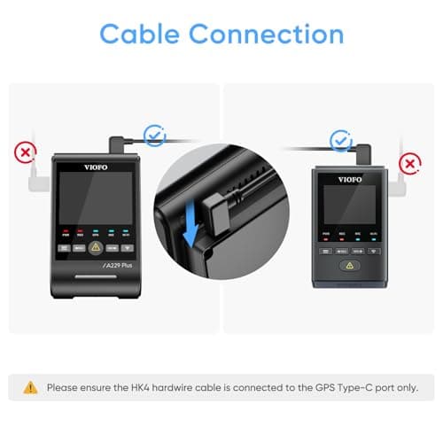 VIOFO HK4 Acc Hardwire Cable, USB-C Hard Wire Cable for A329 series/A229 series/A119Mini2/A139Pro/WM1/T130 Dash Cam, Low Voltage Protection for Parking Mode (Fuse Tap Not Included) 5