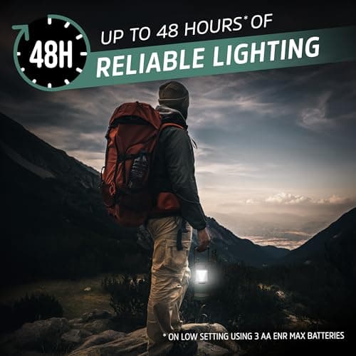 Energizer S-500 Hybrid Power Camping Lantern, Solar, Rechargeable, or AA Battery Powered, IPX4 Water Resistant Bright LED Lantern 7
