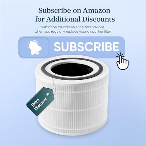LEVOIT Genuine Core 300-P Replacement Filter, Core 300-RF Air Purifier Core300S Filters, Supports HEPA Sleep Mode, High-Efficiency Activated Carbon for Removal of Smoke, Odor, Allergens, Pollen,1 Pack 8