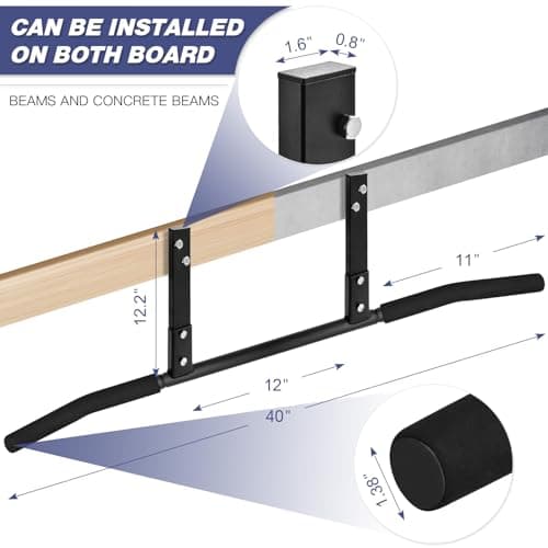 ATENTO Pull Up Bar, Chin Up Bars Ceiling Mount, Workout for Home Gym, Beam, Crossfit - Heavy-Duty, Foam Grip, 40'' Wide, Easy installation 6