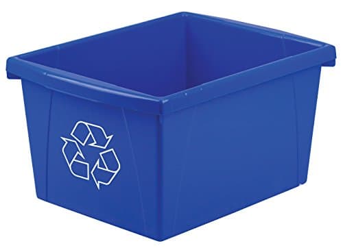 Storex 4 Gallon (15L) Recycle Bin, 14.8 x 7.87 x 11.25 Inches, Blue (61505A06C)