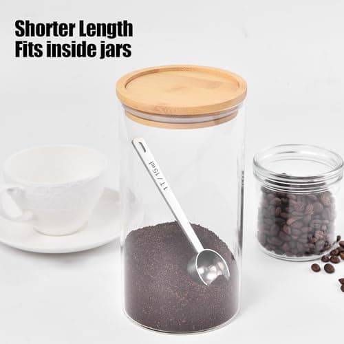 18/8 Stainless Steel Coffee Scoop, Doosu Food-Grade Metal Measuring Spoon with 4.3in Long Handle, Tablespoon Scooper for Coffee Beans, Ground Coffee, Espresso, Protein Powders, Tea, Sugar (1 Tbsp) 5