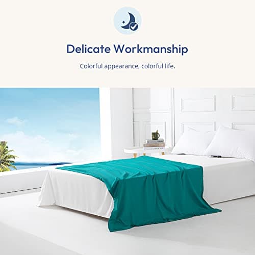 Aimon Weighted Blanket Cover (48"x72",Green,Twin Size,Side Zipper) 100% Cotton Weighted Blanket Cover, for Weighted Blanket with 8 Ties 6