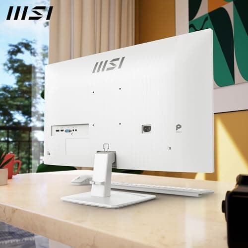 msi PRO MP275W E2 27-inch IPS 1920 x 1080 (FHD) Gaming Office Monitor, 120Hz, Free-Sync, HDMI, DisplayPort, VGA Port, VESA Mountable, Tilt, Speaker, 4-Side Slim Bezel 1ms, White 3