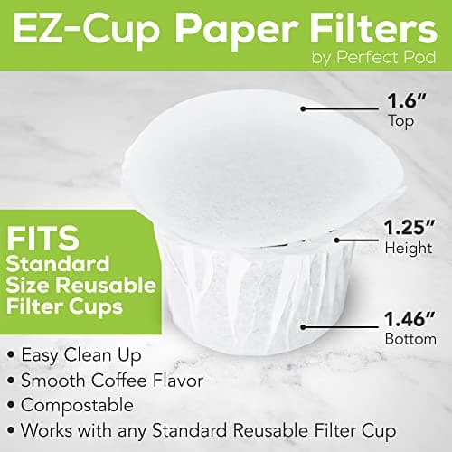 Perfect Pod EZ-Cup Disposable Paper Filters with Patented Lid Design for Reusable Coffee Pods - 4 Pack (200 Filters) 5