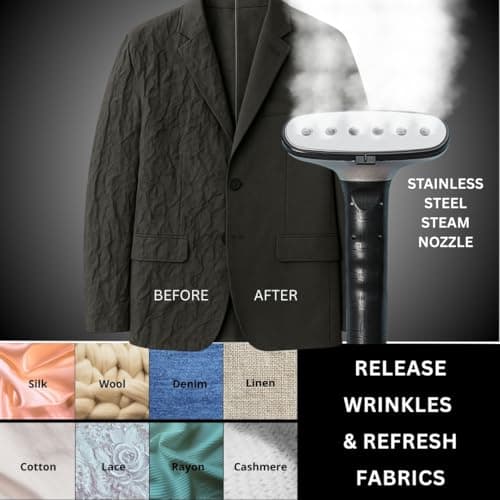 SALAV Heavy Duty Commercial Full-Size Garment Steamer with Foot Pedals and Extra Large 3L (101.5 oz) Water Tank, 1800 watts, 90+min of Continuous Steam (White) 8