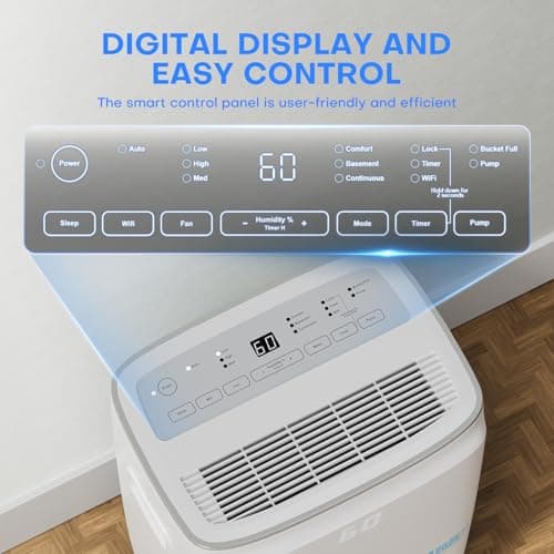 TABYIK 4500 Sq.Ft Most Efficient Energy Star 2025 Dehumidifier, Max 80 Pint/Day (Standard 60 Pint/Day) Smart WiFi Dehumidifier with Pump Drain Hose & Auto Humidity Control, for Basement, Home 5