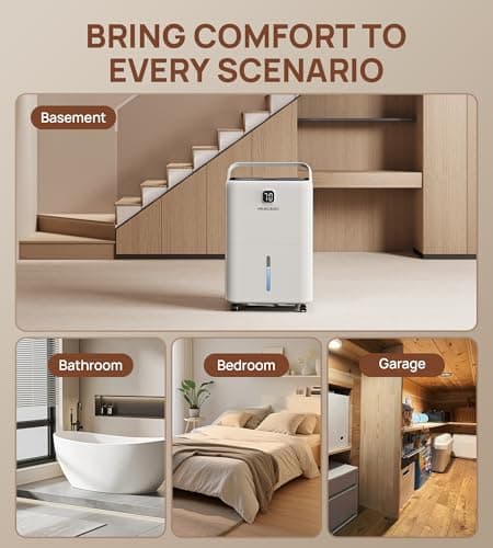 5000 Sq. Ft Dehumidifier for Basement with Drain Hose 80 Pints, VEAGASO Dehumidifiers for Home, Large Room, Bathroom, Bedroom, Three Modes 5