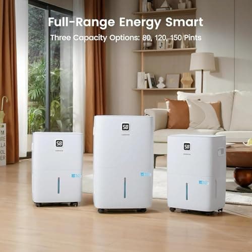 Kesnos 80 Pints Energy Star Dehumidifier for Home, Basement with Drain Hose, Front LED Display and 1.06 Gal Water Tank, Ideal for Large Room up to 5,500 Sq. Ft., Featuring Auto Defrost, Timer Function 9
