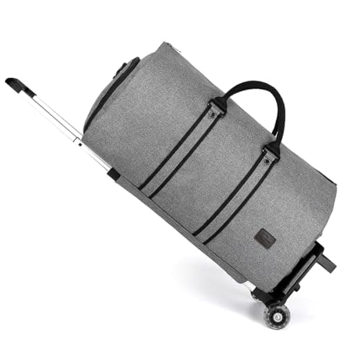 seyfocnia Rolling Garment Bags for Travel,Convertible Duffle Garment Bag Roller Bags for Travel Carry on Garment Bag with Wheels Luggage Rolling Weekender Roller Duffle Bags for Travel-Grey, 2054-6