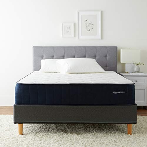 Amazon Basics Infused Gel Memory Foam Mattress, 12-inch Hybrid, Cushion Firm, Cool Touch, CertiPUR-US Certified, Full, White & Gray