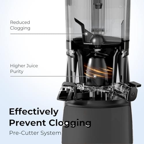 EanOruus Juicer Machines, 3-in-1 Cold Press Juicer with 6.5" Extra Large Chute, 100oz Large Capacity, AC Motor, Makes Juice, Nut Milk & Sorbet, brown 7