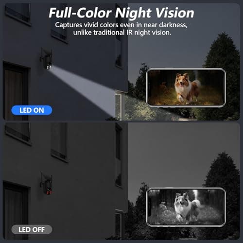 GALAYOU 2K Security Cameras Wireless Outdoor-360° PTZ Cameras for Home Security with Solar Panel/Battery Powered, Night Vision, Two-Way Audio, PIR Sensor, Works with Alexa, R1 4P Black (2.4Ghz Only) 6