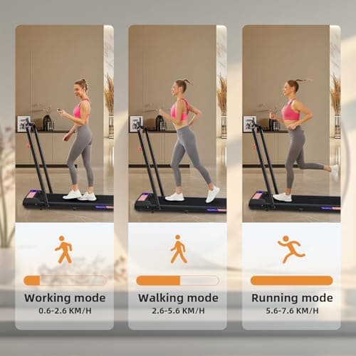 NAYSAYE 2 in 1 Treadmill, Treadmills for Home with Incline Folding, Large Screen, Walking Pad Treadmill Portable Under Desk Treadmill with Remote Control for Home and Office Use 6