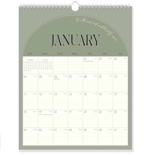 Guasslee Wall Calendar 2026-2027, Vertical Wall Calendar 2026, Jan. 2026-Jun. 2027, 18-Month Paper Calendar Spiral Bound, Monthly Planner Wall for Office School Home Easy Organizing, 14" X 11"