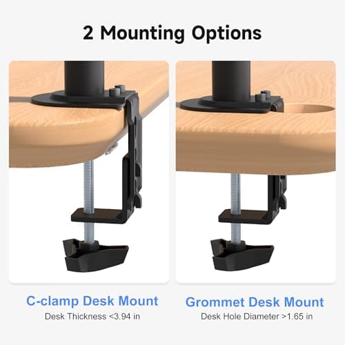 Pholiten Dual Monitor Stand, Heavy Duty Adjustable Monitor Arm Desk Mount for 2 Screens up to 32 Inches, Tilt, Swivel, Rotate, Supports Tilt, Swivel, Rotate, Supports 22 lbs per Monitor Arm 5