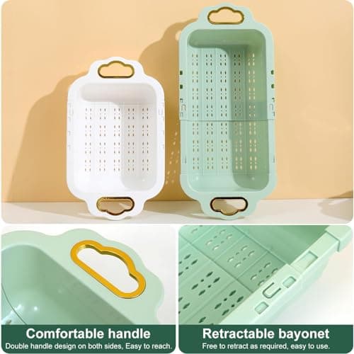 Over the Sink Colander and Extendable Colander Extendable for Kitchen 6