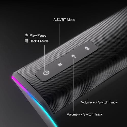 Redragon GS814 Stereo Desktop Speaker, 20W Output, 4 Real Units, BT 5.0/3.5mm AUX, Enhanced Bass, Touch-Control, Dynamic RGB Lighting 8