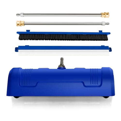 GALAXYER Pressure Washer Surface Cleaner, Metal Floor Washer Accessories for Driveways Sidewalks Patios with 2 Extension Pole Attachments, 1/4-inch Quick Coupler