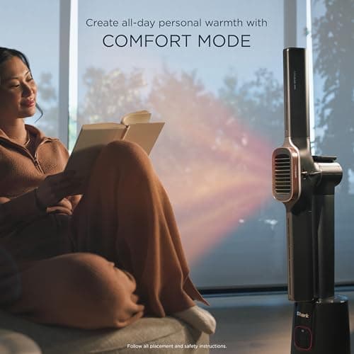 Shark TurboBlade Cool + Heat – 2-in-1 Bladeless Tower Fan & Space Heater for Customizable Year-Round Indoor Use, Bedroom, Living Room, & Office | Powerful Cooling + Rapid Room Heating, Charcoal, TH202 6