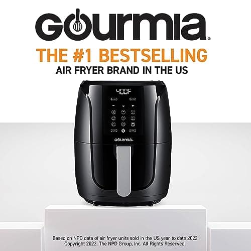 Gourmia Air Fryer Oven Digital Display 5 Quart Large AirFryer Cooker 12 1-Touch Cooking Presets, XL Air Fryer Basket 1500w Power Multifunction Black and Stainless Steel Accents FRY FORCE GAF536 2
