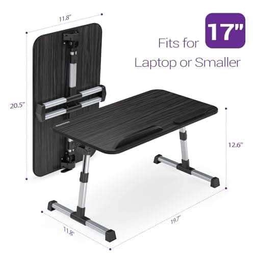 Nearpow Laptop Bed Tray Table, Adjustable Laptop Bed Stand, Portable Standing Table with Foldable Legs, Foldable Lap Tablet Table for Sofa Couch Floor - Medium Size 6