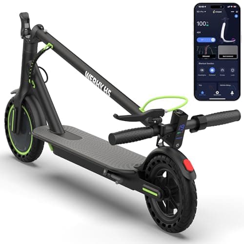 Electric Scooter with 8.5" Solid Tire, 350W Powerful Motor & 19MPH Top Speed, 16 Miles Long Range, Folding E Scooter with Dual Braking for Teens and Adults