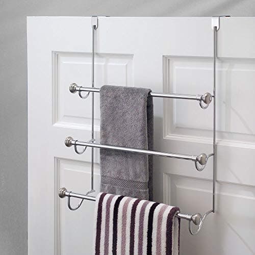 iDesign Over the Door Towel Rack, The York Collection, 1.5” x 7” x 22.8”, Brushed Nickel 5